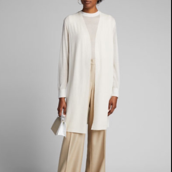 Lafayette 148 New York Sweaters - Lafayette 148 Open-Front Wool-Silk Combo Cardigan